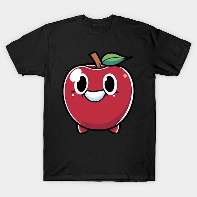 Cute Kawaii Smiling Apple T-Shirt by Swagazon